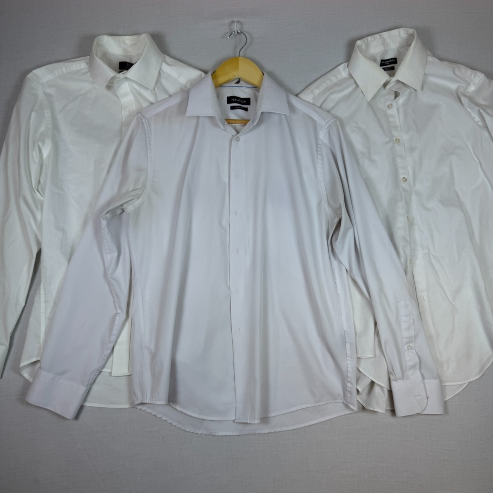 Dress Shirts Nautica J. Crew Van Hausen Lot of 3 Slim Fit Mens 38-40